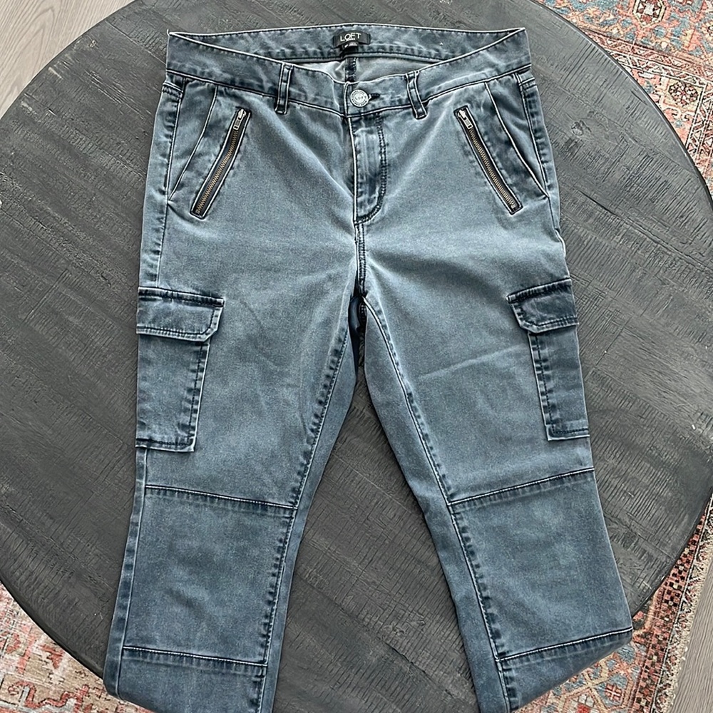 Women's Cargo Pants - LOFT -  Grey Size 6P